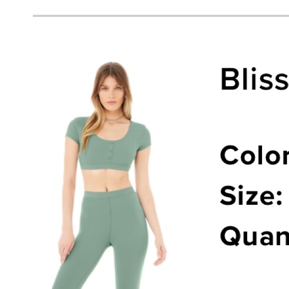 Alo yoga blissful Henley bra cropped top - Picture 2 of 7